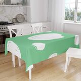 Bonamaison Tafelkleed, Anti-Mold, Sneldrogend, Waterdicht, 100% Polyester Tafellaken, Petroleum Groen, Wit, 140 x 160 Cm