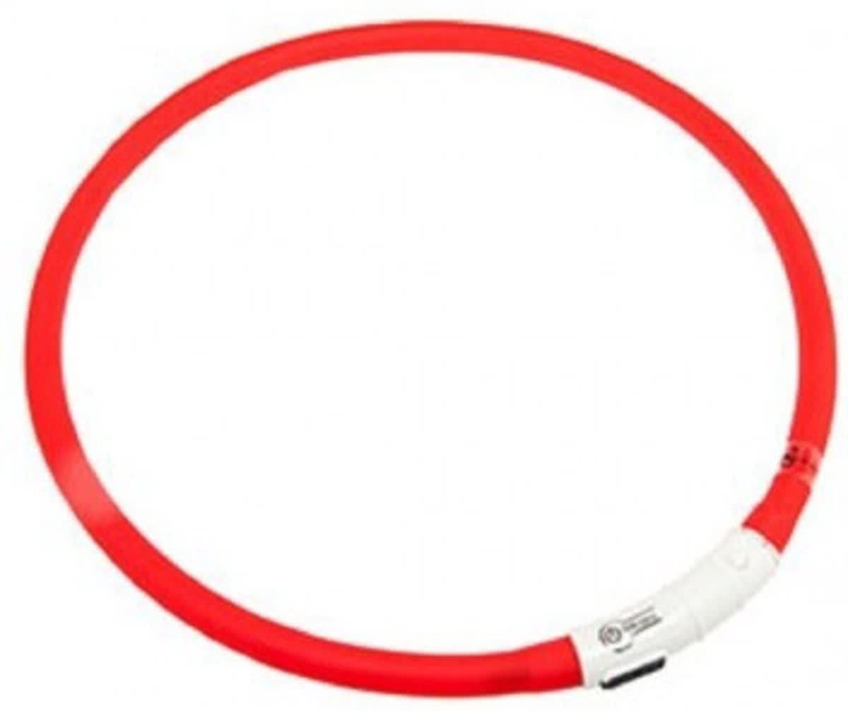 ABC-LED LED honden halsband - rood - inkortbaar 20 tot 70 CM - oplaadbaar - huismerk Veiligheid LED halsband hond