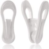 Goodivery ® Lot de 50 pinces pour cintres, pinces multifonctionnelles, faciles à fixer sur les cintres, pinces à doigts en plastique pour la maison, le bureau, les voyages, blanc