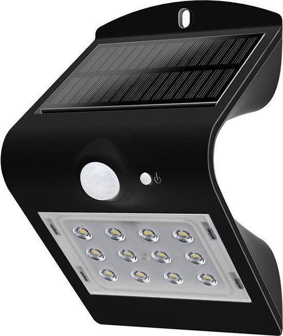 V-tac VT-767-2 LED Solar Buitenverlichting - 1,5W - 220Lm - Zwart