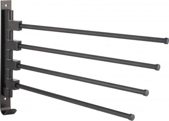 Handdoekenrek - wandmontage - 46,5x30,5 cm - zwart