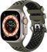 Strap-it Sportbandje met gesp - Legergroen/Zwart - Siliconen bandje voor Apple Watch 38/40/41/42mm