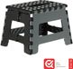 Relaxdays Opstapkrukje Laag - Kunststof - 120 kg - Grijs/Zwart