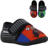 Leomil Super Mario - Pantoffels kinderen voor jongens - Luigi en Mario Sloffen kind met klittenbandsluiting - Schoenen van 2 tot 8 jaar - Maat 28 - Zwart