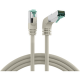 EFB ELEKTRONIK Patchkabel RJ45 Patchkabel Cat.6A S/FTP LSZH, 1x90° grau 2m - 1 VPE = 10 Stück