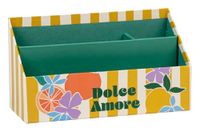 Clairefontaine - 116278C - Een Brievenhouder van Karton 25x10x14 cm - Citrusillustratie in Frisse Kleuren - Home Office - Bureauopslag - Organisator - Dolce Amore Collectie