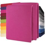 CelinaTex Lucina Hoeslakens dubbelpak 90x200-100x200 cm roze katoen hoeslaken jersey lakens
