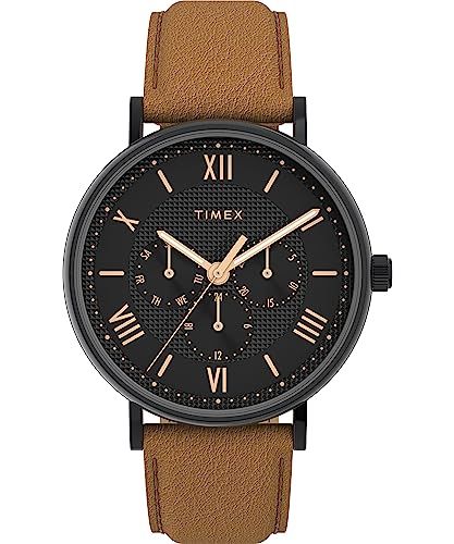 Expedition Cat5 TW4B31600 Herenhorloge - 41 mm - Bruin Lederen Band