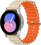 By Qubix Qubix - Ocean Style Smartwatch Bandje voor Garmin Forerunner 970 / 570 (47mm) / 255 - 22mm - Beige / Oranje