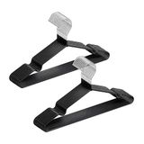 Amber Home 40,6 cm antislip rubberen gecoate metalen pak kleerhangers 20 stuks, zware kledinghanger met chroom en zwarte wrijving, metalen overhemdjashanger met ronde inkepingen voor jurk