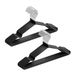 Amber Home 40,6 cm antislip rubberen gecoate metalen pak kleerhangers 20 stuks, zware kledinghanger met chroom en zwarte wrijving, metalen overhemdjashanger met ronde inkepingen voor jurk