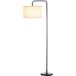 Lampadaire sur pied salon métal noir moderne, abat-jour design, câble 180 cm, hauteur 163,5 cm, largeur 64 cm, profondeur 38 cm, éclairage LED compatible