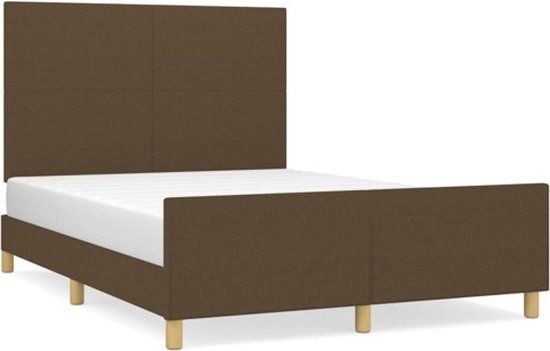 vidaXL Bedframe Stof Donkerbruin 140x190 cm