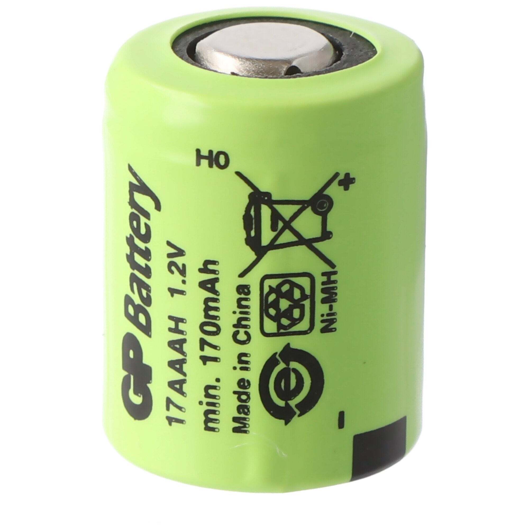 GP Batteries GP 1 / 3AAA NiMH-batterij 1/3 AAA 170 mAh GP17AAAH afmetingen 14,1x10,4 mm