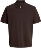 JACK & JONES JPRBLAETHAN SS Polo zippé pour homme - Coupe droite - Tailles S, M, L, XL, XXL, Gâteau au chocolat, S