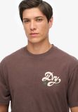Superdry Tap Room Oversized T-shirt Heren M Coffee Bean