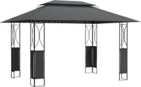 vidaXL Prieel met dak 400x300x270 cm staal antracietkleurig