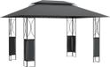 vidaXL Prieel met dak 400x300x270 cm staal antracietkleurig