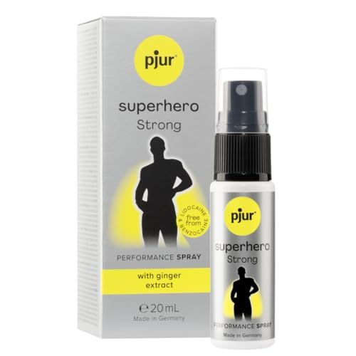pjur superhero Strong Spray - Geconcentreerde vertragingsspray voor mannen - gemberextract voor langere prestaties (20ml)