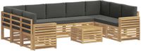 vidaXL Buiten bank set 10 st Wit en antracietkleurig Polyester