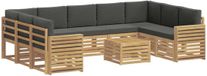 vidaXL Buiten bank set 10 st Wit en antracietkleurig Polyester