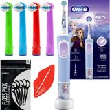 Braun Oral-B Oral-B Vitality Pro 103 Frozen Kinderzahnbürste mit 4 Aufsätzen Akku