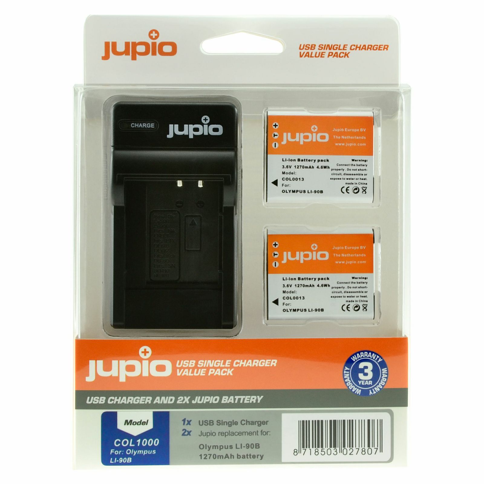 Jupio COL1000 - Accu voor camera - Zwart