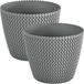 Prosperplast Set van 2 plantenpotten Ø 19 cm - Steengrijs - Kunststof - Binnen/Buiten