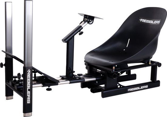 REBBLERS Kart - Kantelbare Race simulator met zwarte kuipstoel - voor Rallyracing F1 races en andere racegames