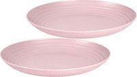PlasticForte Bord - 2x stuks - D25 cm - roze - kunststof - rond - camping bord - dinerbord