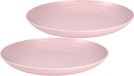 PlasticForte Bord - 2x stuks - D25 cm - roze - kunststof - rond - camping bord - dinerbord