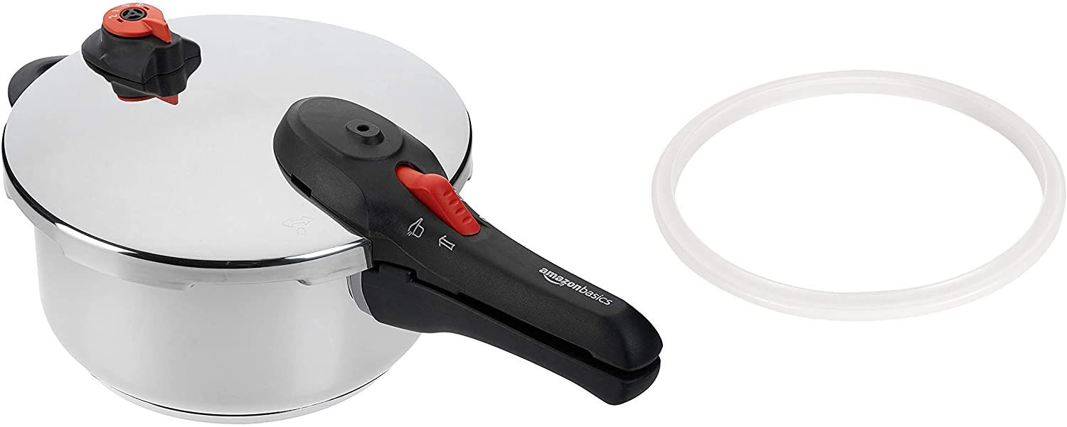 AmazonBasics 111604OA960 - Niet-elektrische snelkookpan - zwart, roestvrijstaal