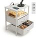 Merkloos Relaxdays Bijzettafel - wit - MDF - 60 x 40 x 30 cm