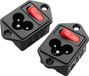 IEC C6 adaptateur de prise encastrable - Set de 2 - AC 250V 2,5A module d'alimentation IEC prise d'alimentation 3 broches