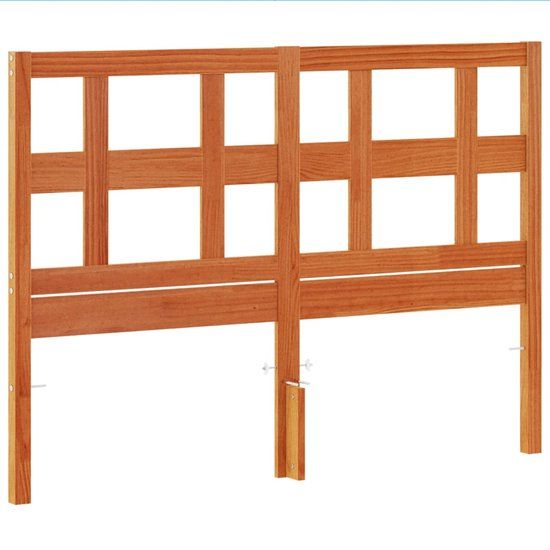 vidaXL Hoofdbord 135 cm massief grenenhout wasbruin