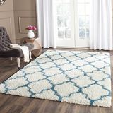 Safavieh Shaggy tapijt voor binnen, geweven, rechthoekig, collectie Kids Shag, SGK569, ivoor/blauw, 122 x 183 cm
