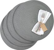 Westmark Set van 4 placemats, Ø 38 cm, polypropyleen, grijs