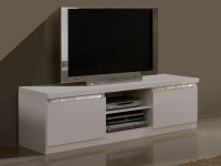 Mobistoxx REBECCA Meuble tv-hifi 2 portes blanc laque