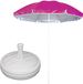 Merkloos / Sans marque Tuin parasol - met vulbare parasolvoet - doek roze - D150 cm - polyester - Camping - UV straling bestendig
