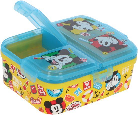 stor Disney's Mickey Mouse Kinderlunchbox – Broodtrommel met 4 vakken