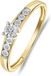 Lucardi Dames ring met 7 diamanten (0,05ct) - Ring - Cadeau - 14 Karaat Goud - Geelgoud