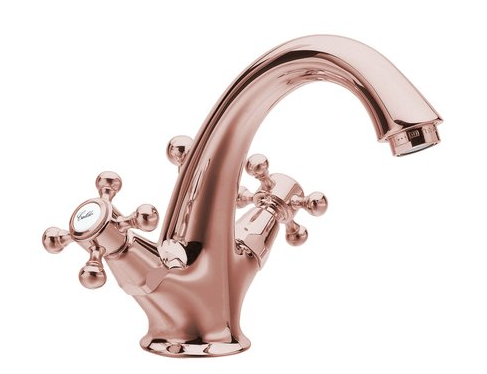 Reitano Rubinetteria Antea Hoge Wastafelmengkraan Rosa Goud - Inclusief Pop-up Waste