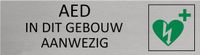 CombiCraft Aluminium deurbordje AED in dit gebouw aanwezig 165x45mm - per stuk