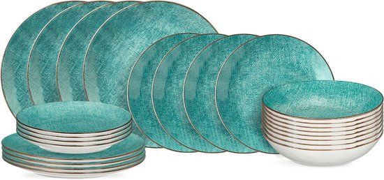 Cookinglife Serviesset Denim Bali Porselein 24-delig / 8 personen