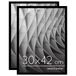 Americanflat 30x42 cm Fotolijst met Schokbestendig Glas - Set van 2 - Streamline Collectie - Dunne Rand Fotolijst voor Tafel en Muur - Ophangmateriaal en Ingebouwde Standaard - Zwart