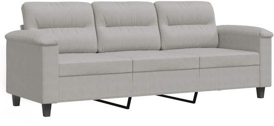 vidaXL Driezitsbank - 180 cm - Microvezelstof - Lichtgrijs