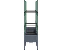 vidaXL Plantenbak met latwerk 160x40x142,5 cm polypropeen blauwgrijs