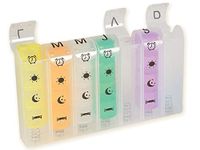 GIMA Pillendoos met 7 uitneembare containers in verschillende kleuren
