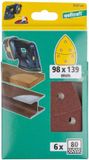 Wolfcraft Zelfhechtend schuurblad voor hout/metaal - Korrel 80 - 98 x 139 mm - 6 stuks