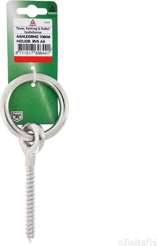 Deltafix Aanlegring 10mm Houtdraad RVS